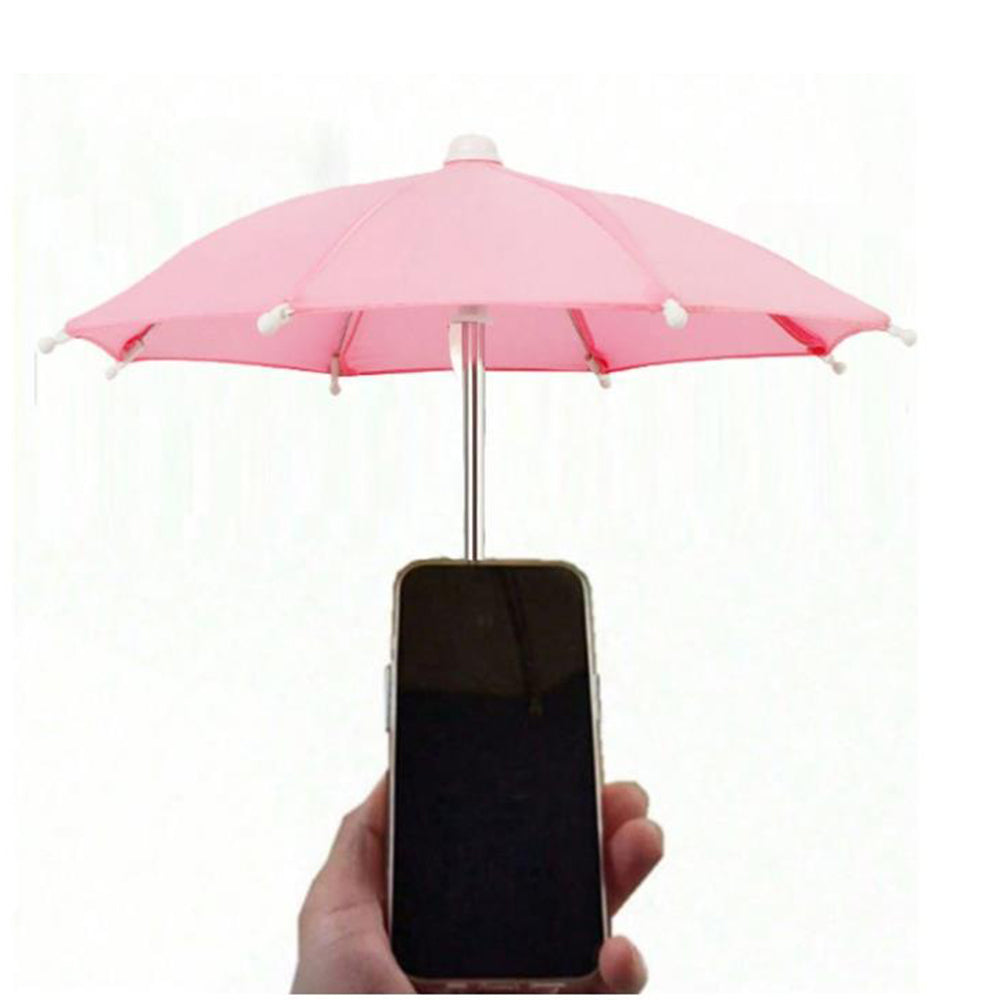 2Pcs Phone Umbrella Stand with Suction Cup Adjustable Piggy Sun Shade Pink
