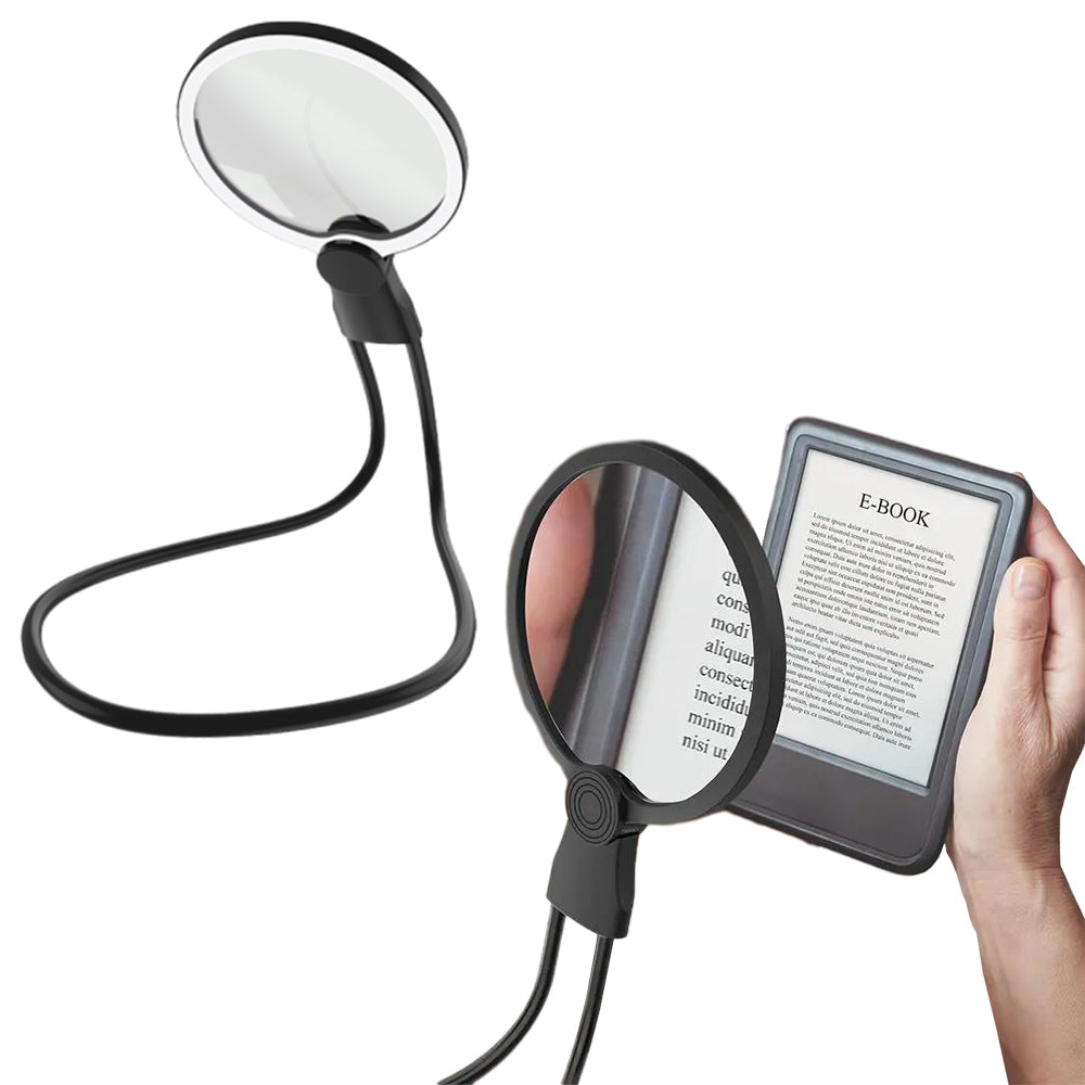 Magnetic Gooseneck Magnifier 3X Hands Free Neck Wear Magnifying Glass with Light