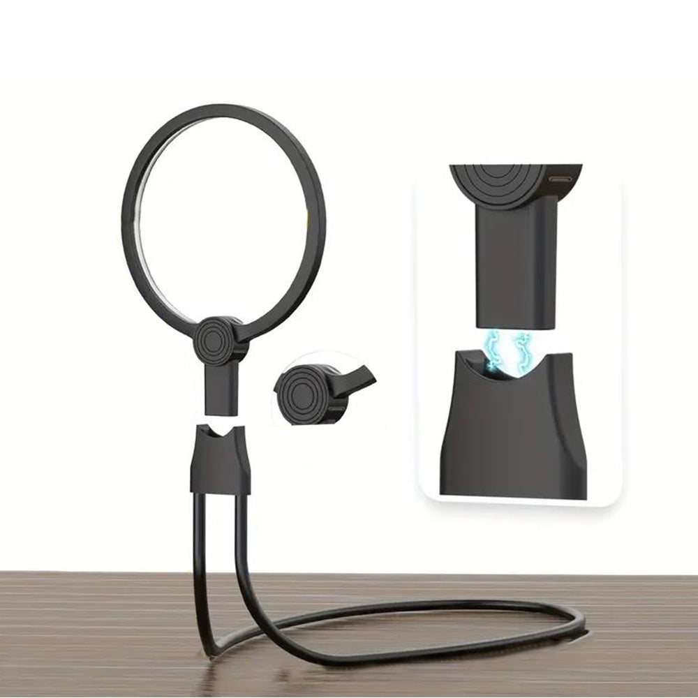 Magnetic Gooseneck Magnifier 3X Hands Free Neck Wear Magnifying Glass with Light