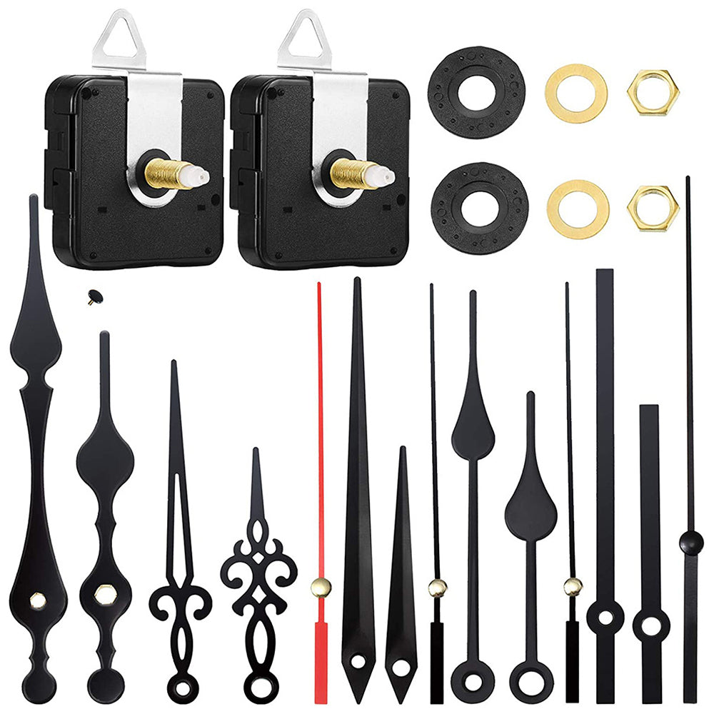 Replacement Quartz Clock Movement Mechanism Motor Metal Hands Fittings Black
