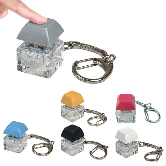 6Pcs Keyboard Keychain Clicker Fidget Toy for Anxiety Stress Relief and Relaxing