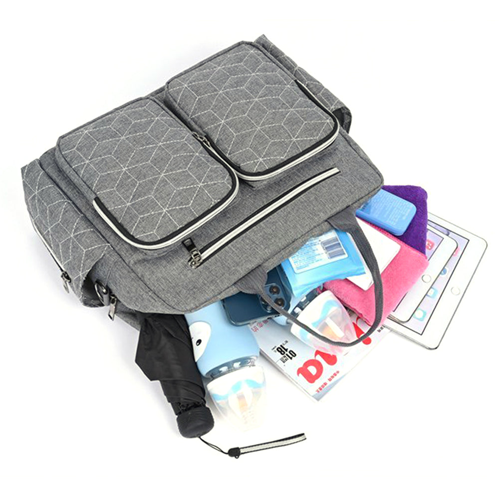 Large Mummy Changing Shoulder Travel Diaper Bag Baby Nappy Tote Handbag Grey