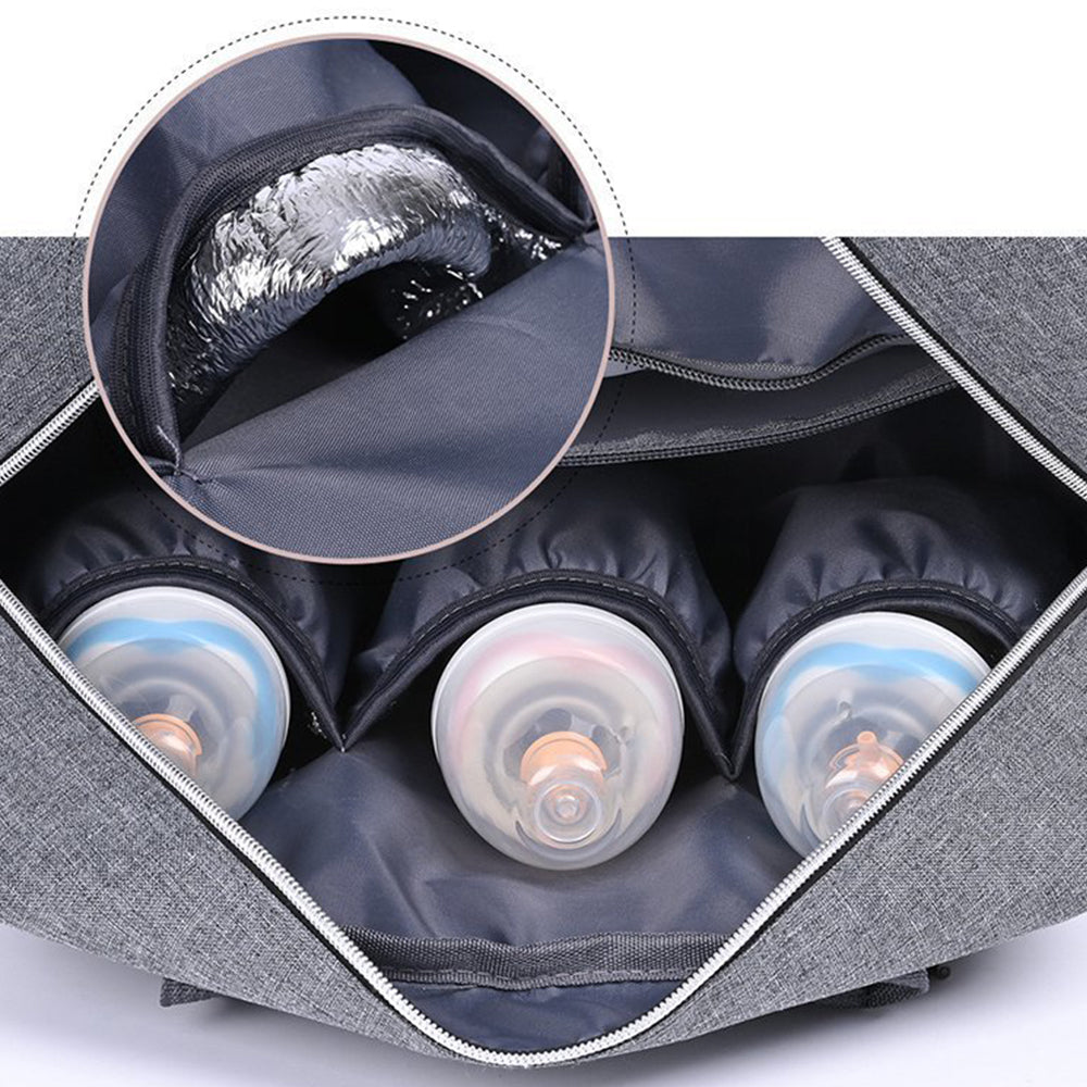 Large Mummy Changing Shoulder Travel Diaper Bag Baby Nappy Tote Handbag Grey