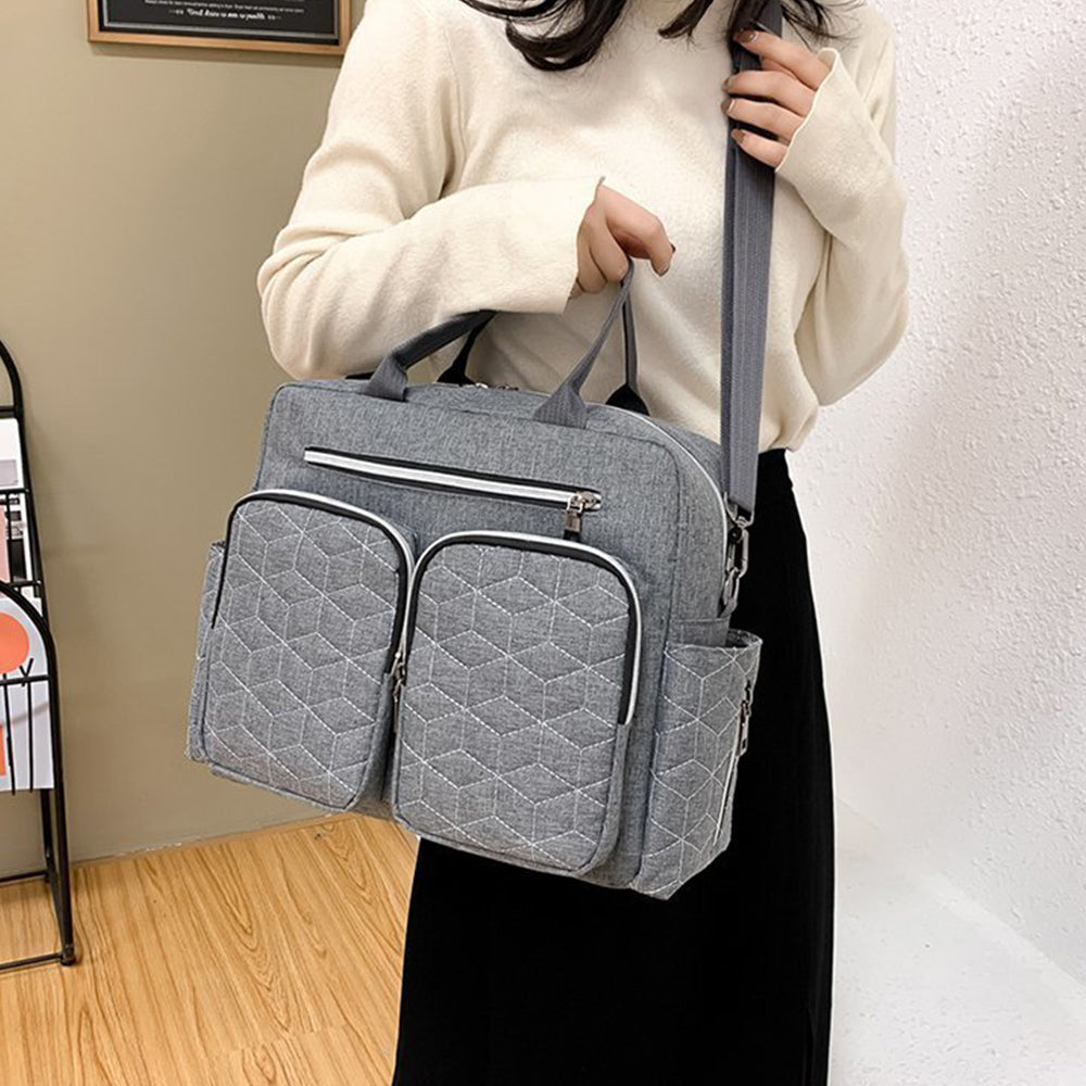 Large Mummy Changing Shoulder Travel Diaper Bag Baby Nappy Tote Handbag Grey