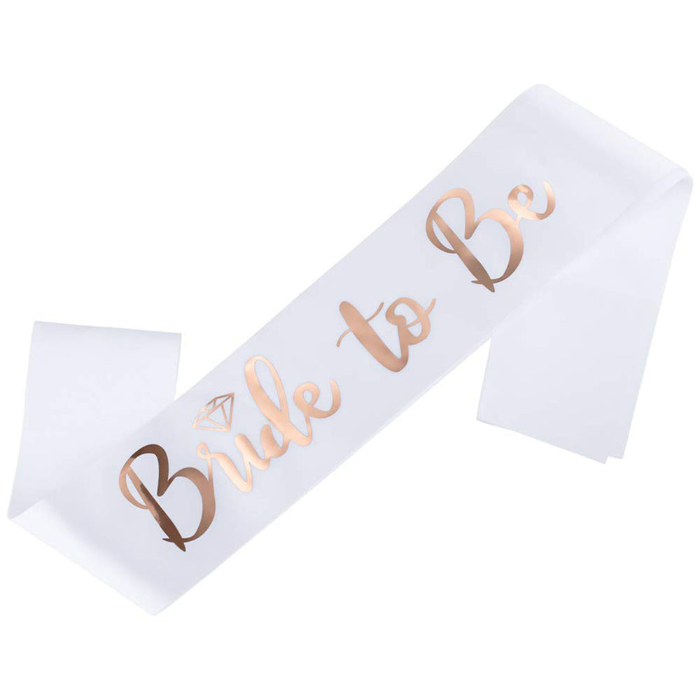 Bride To Be Set Veil Sash Tiara Hens Night Bridal Shower Party Accessories White