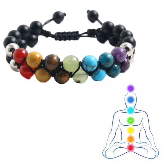 Chakra Bracelet Healing Yoga Stone Beads Bracelet Matte Stone