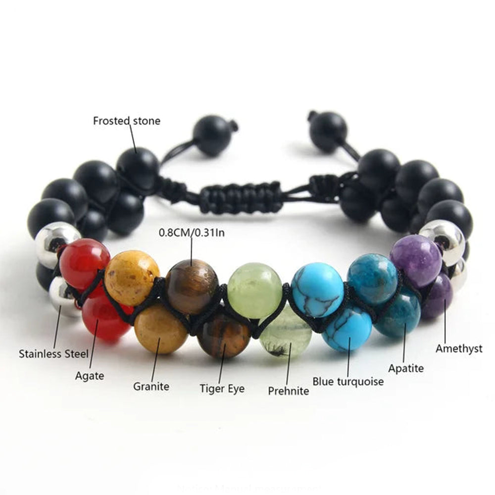 Chakra Bracelet Healing Yoga Stone Beads Bracelet Matte Stone