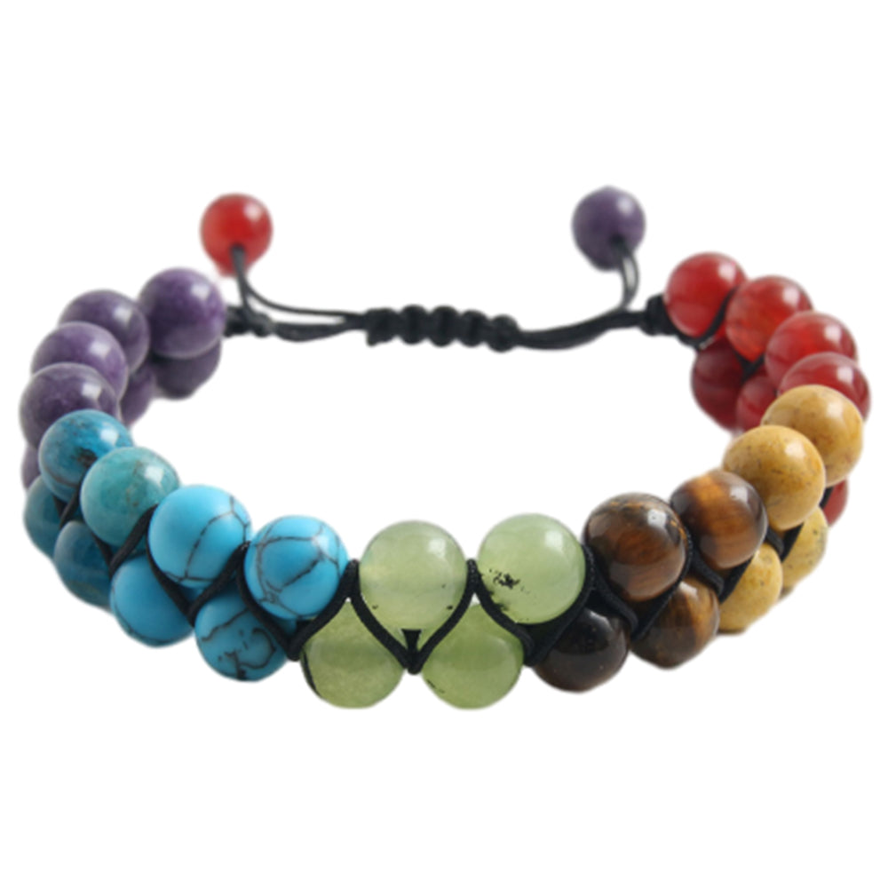 Chakra Bracelet Healing Yoga Stone Beads Bracelet Red and Purple Stone