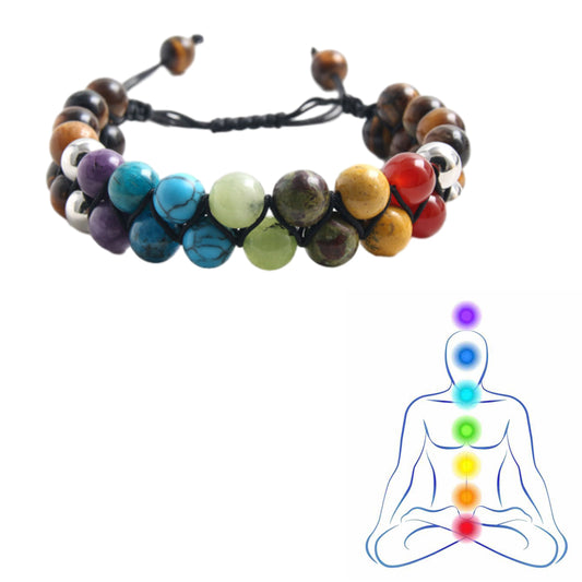 Chakra Bracelet Healing Yoga Stone Beads Bracelet Tiger Eye