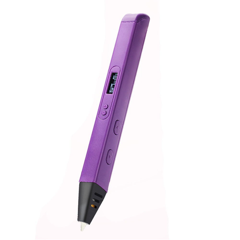 Printing 3D Pen with OLED Display Drawing Pen Printer with PLA Filament Purple