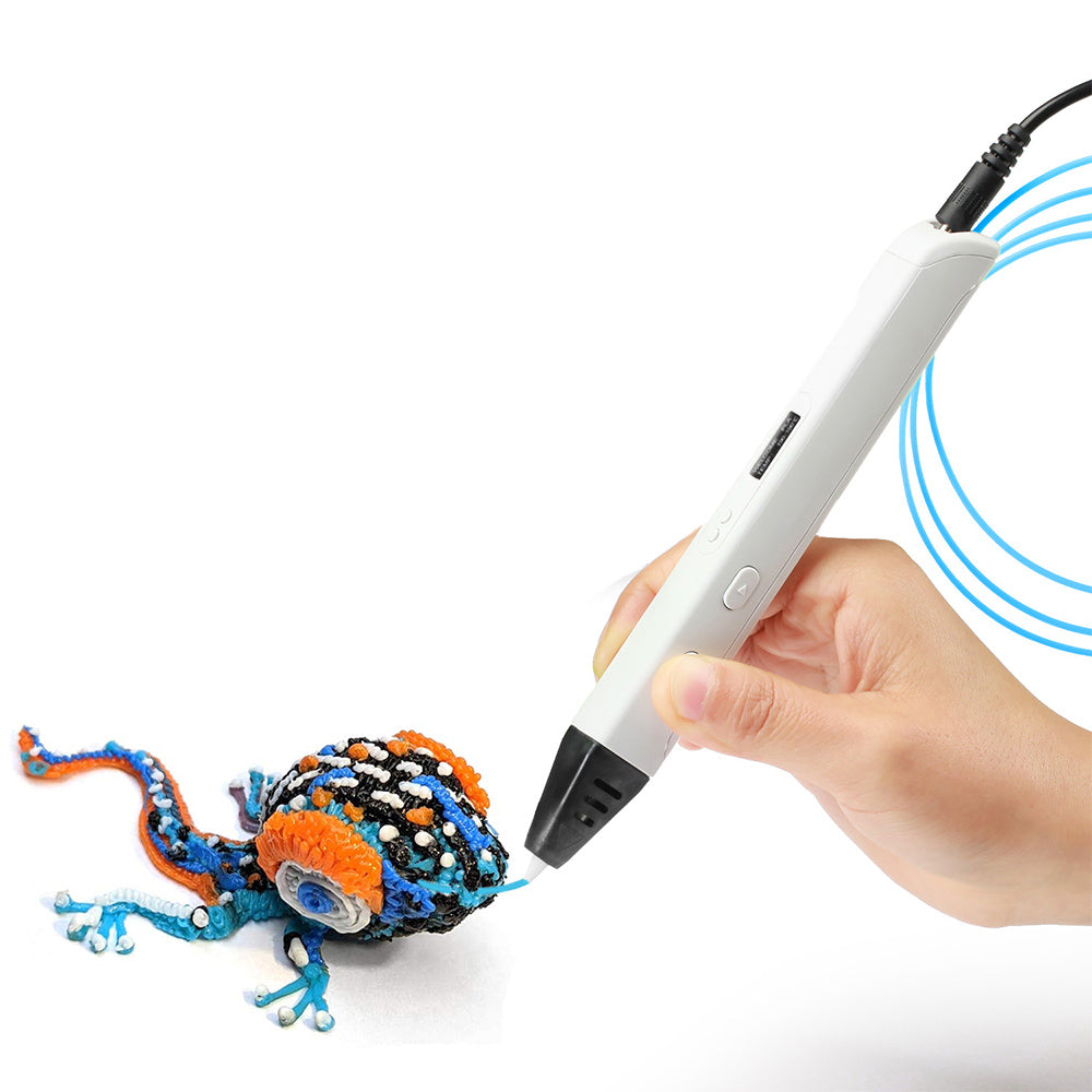 Printing 3D Pen with OLED Display Drawing Pen Printer with PLA Filament White