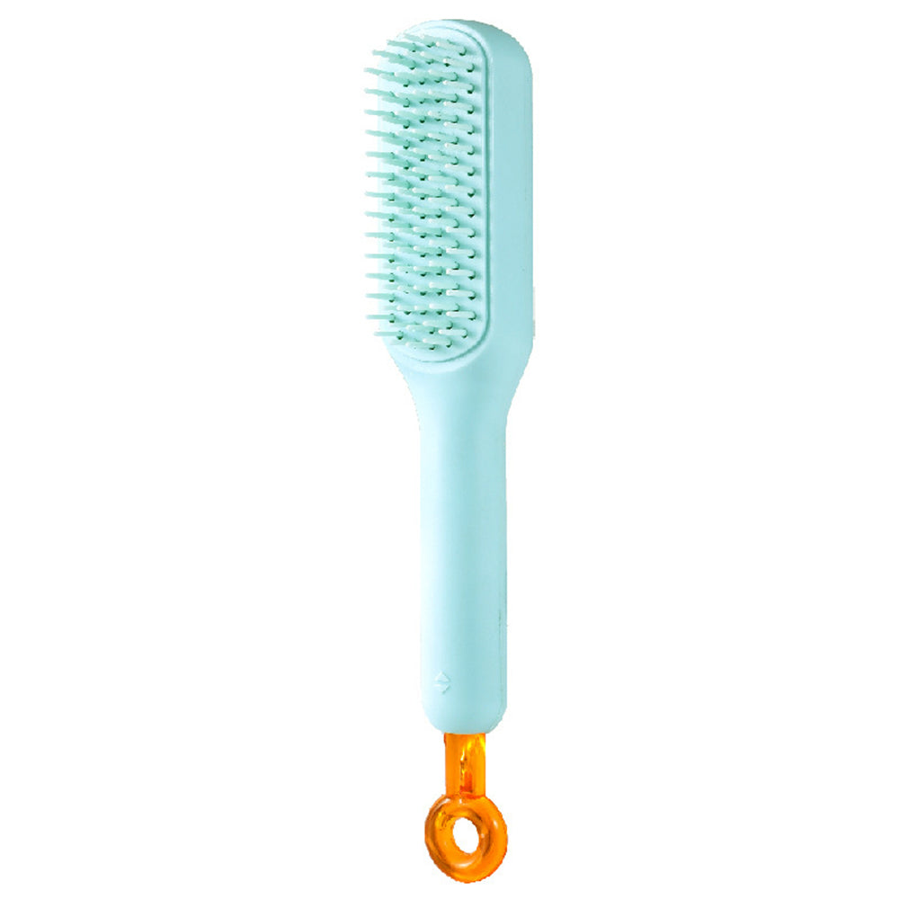 Self-Cleaning Anti-Static Massage Comb Scalable Rotate Lifting Hair Brush Blue