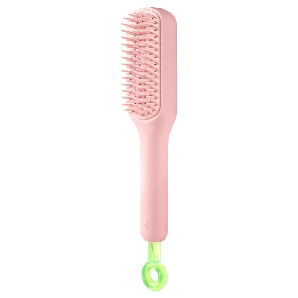 Self-Cleaning Anti-Static Massage Comb Scalable Rotate Lifting Hair Brush Pink