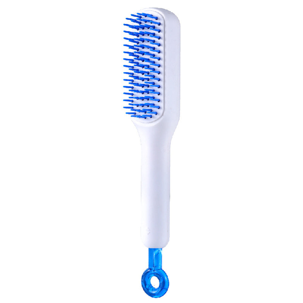 Self-Cleaning Anti-Static Massage Comb Scalable Rotate Lifting Hair Brush White