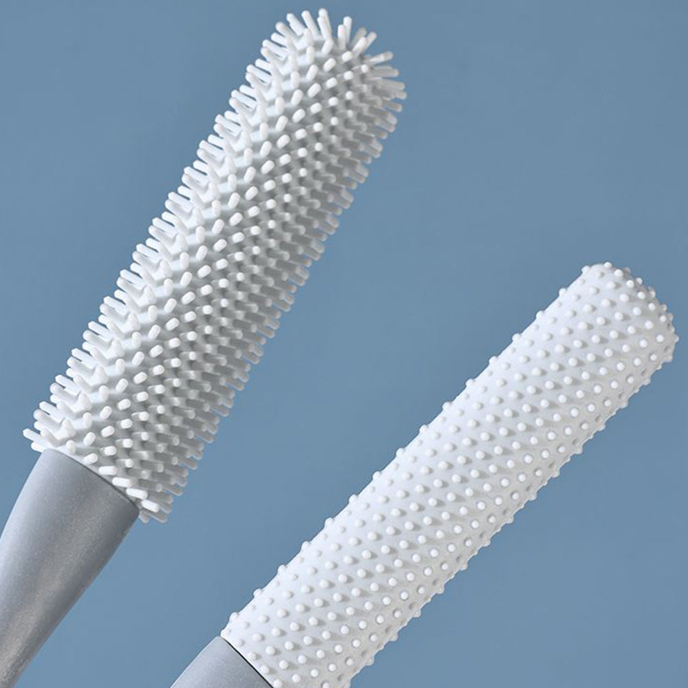 2Pcs Toe Gap Cleaning Brush Foot Scrubber in Shower Long Handle Foot Brush Grey