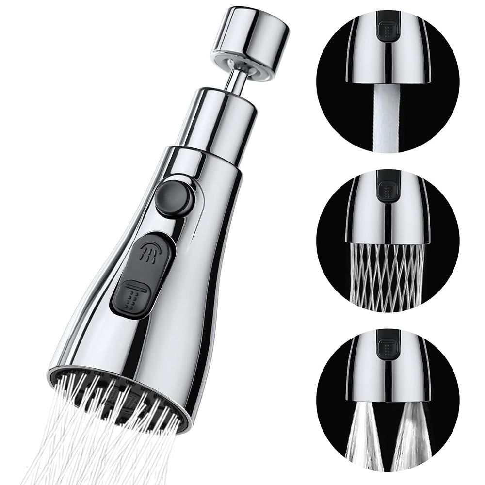 3 Modes Faucet Sprayer 360 Flexible Kitchen Sink Extension Attachment Water Saving Nozzle