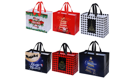 6Pcs Christmas Tote Bags With Handle Multifunctional Christmas Gift Bags
