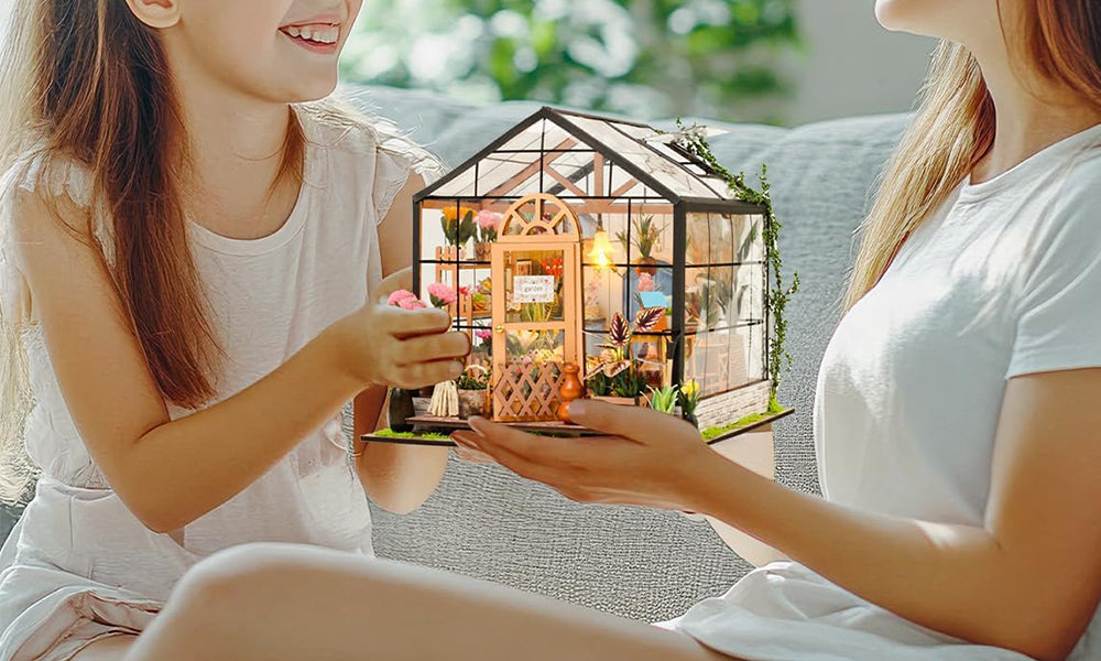 DIY Miniature House Kit Wooden Dollhouse with LED Light for Adults Teen
