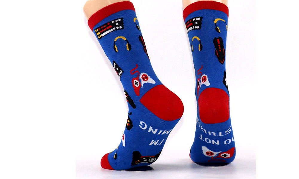 2 Pairs of I'M GAMING Funny Socks Unisex Novelty Gamer Stockings for Game Lovers