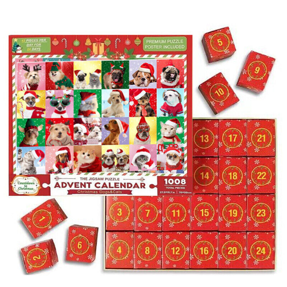 Christmas Puzzle Advent Calendar 24 Days Holiday Countdown Blind Box for Adult