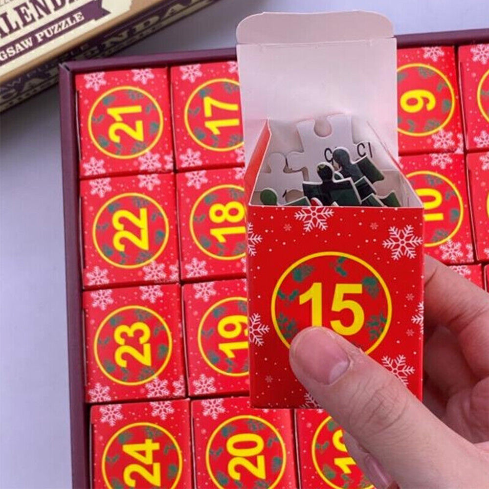 Christmas Puzzle Advent Calendar 24 Days Holiday Countdown Blind Box for Adult