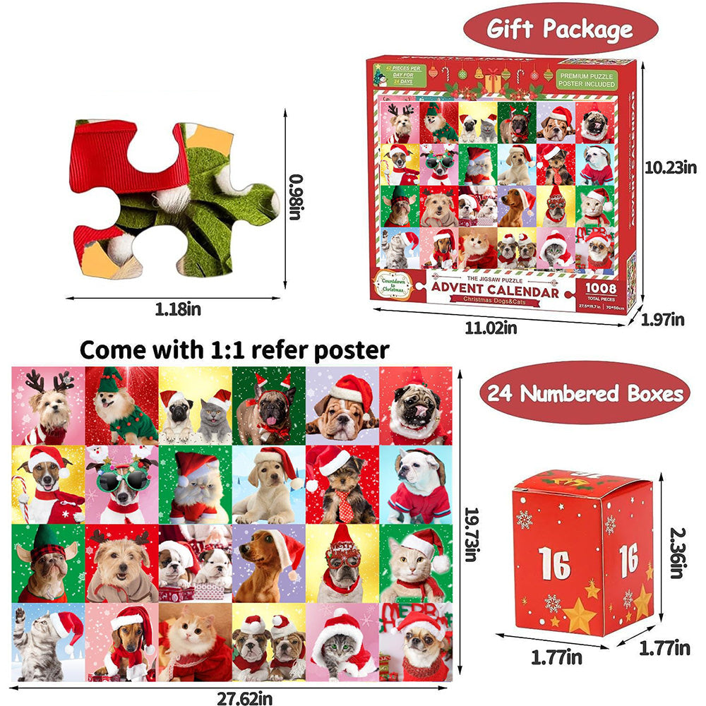 Christmas Puzzle Advent Calendar 24 Days Holiday Countdown Blind Box for Adult