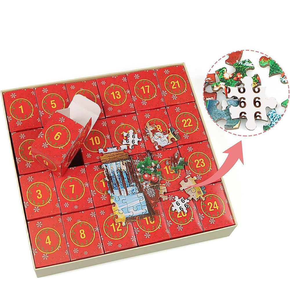 Christmas Puzzle Advent Calendar 24 Days Holiday Countdown Blind Box for Adult