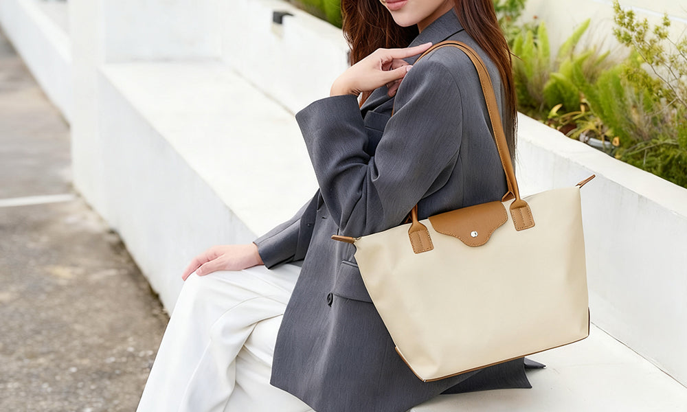 Stylish Waterproof PU Tote Bag for Women Shoulder Handbag with Top Handle