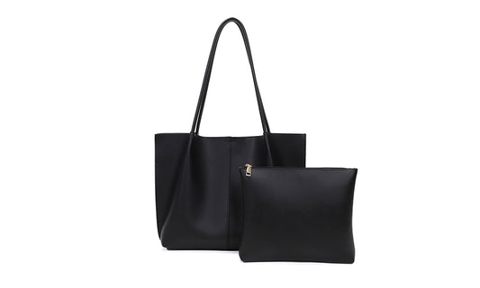Chic PU Tote Bag with Detachable Clutch