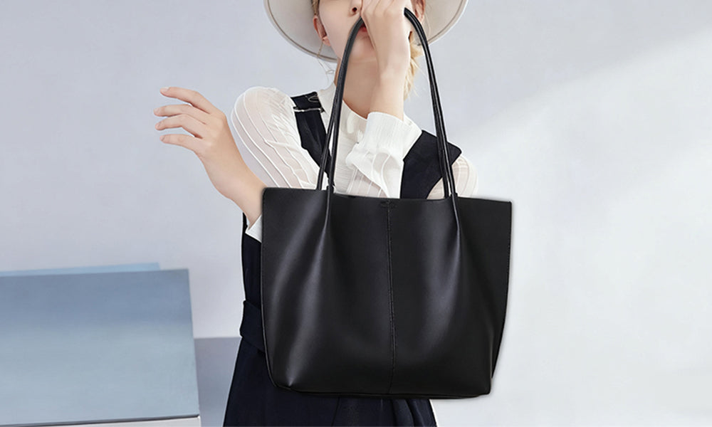 Chic PU Tote Bag with Detachable Clutch