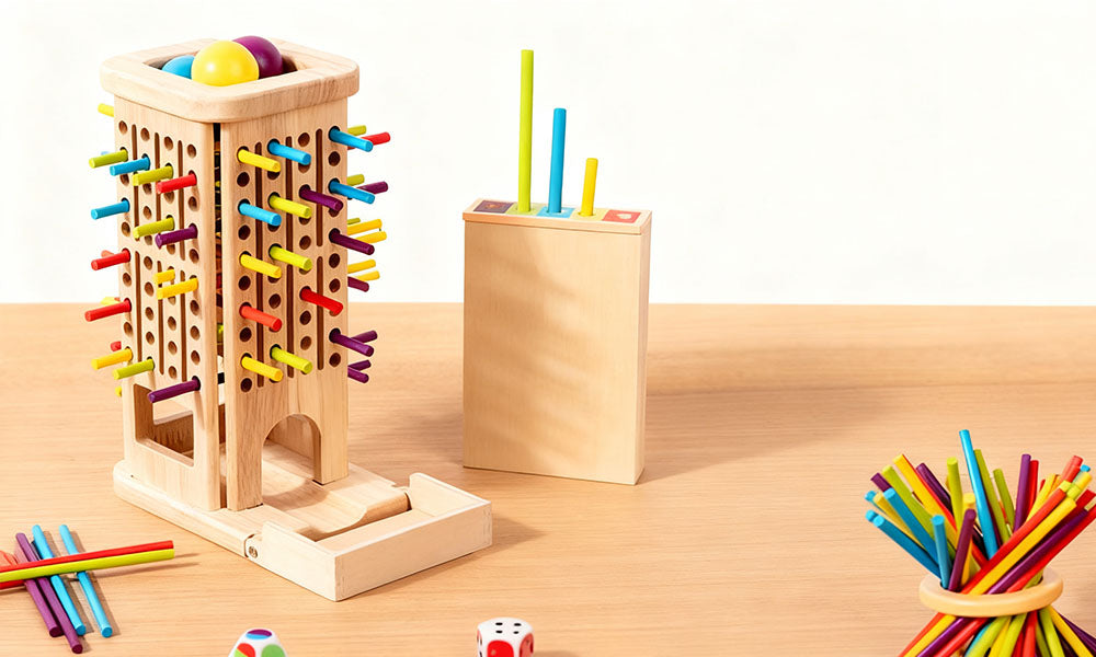 3-in-1 Wooden Stick Pull Game Montessori Family Educational Toy for Kids & Adults