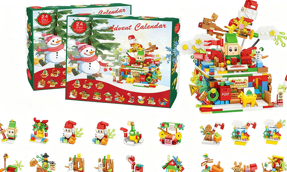Christmas Advent Calendar Building Blocks for Kids and Families Holiday Countdown Toy