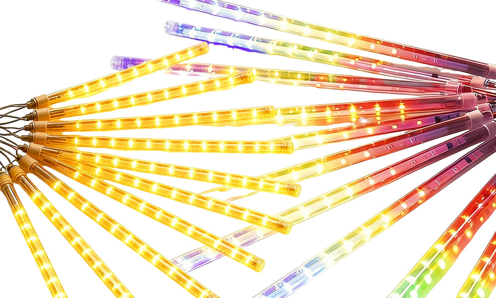 LED Meteor Shower Raindrop String Lights Solar Powered for Outdoor Decoration