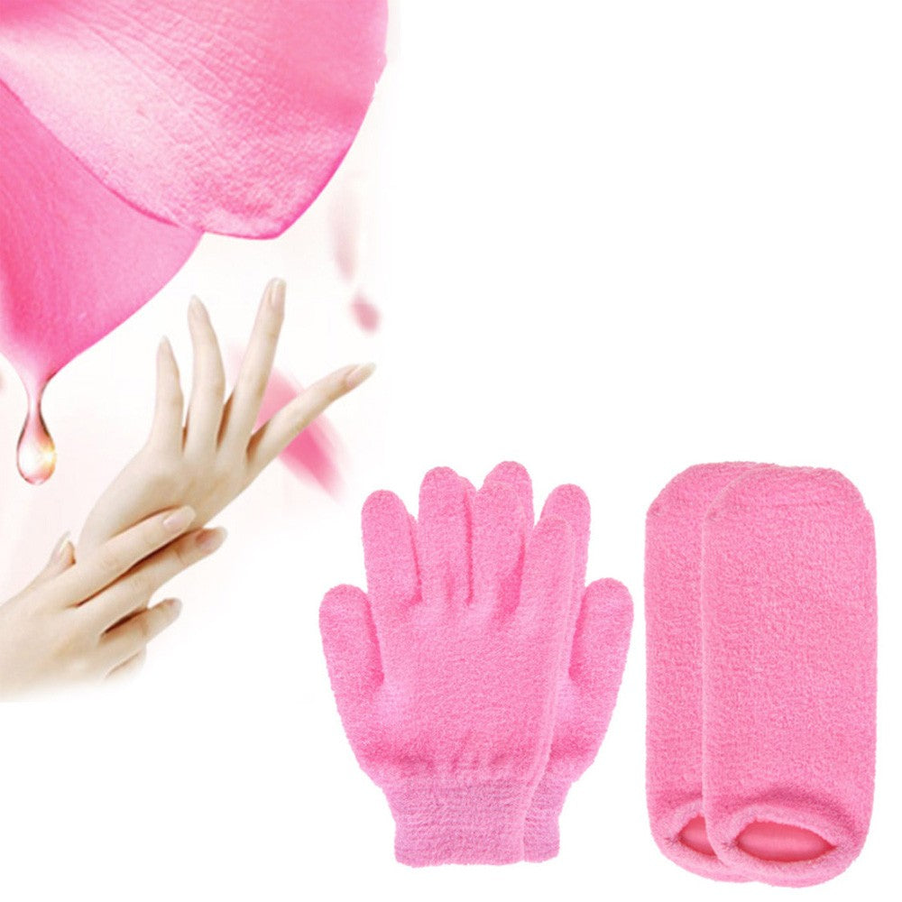 1 X Moisturizing Gloves and Socks Set with Gel Lining - Pink