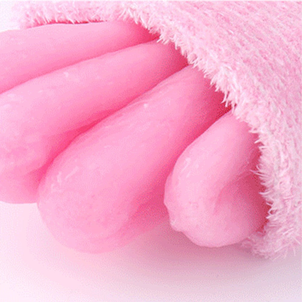 2 X Moisturizing Gloves and Socks Set with Gel Lining - Pink+Green