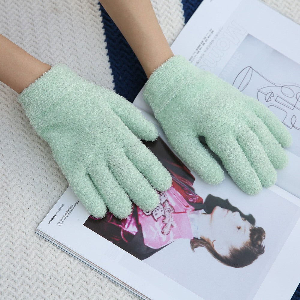 1 X Moisturizing Gloves and Socks Set with Gel Lining - Green