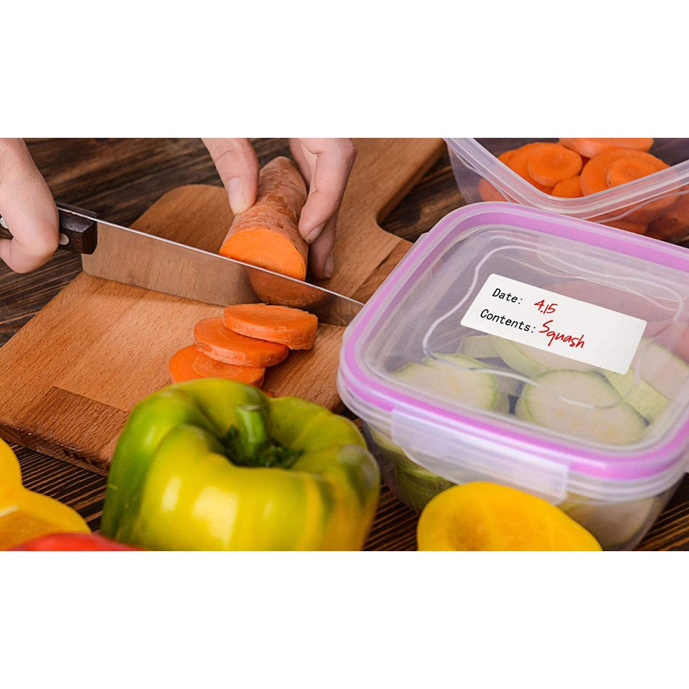 2 Rolls Kitchen Date Label Self-adhesive Sticker for Food Container Storage Box