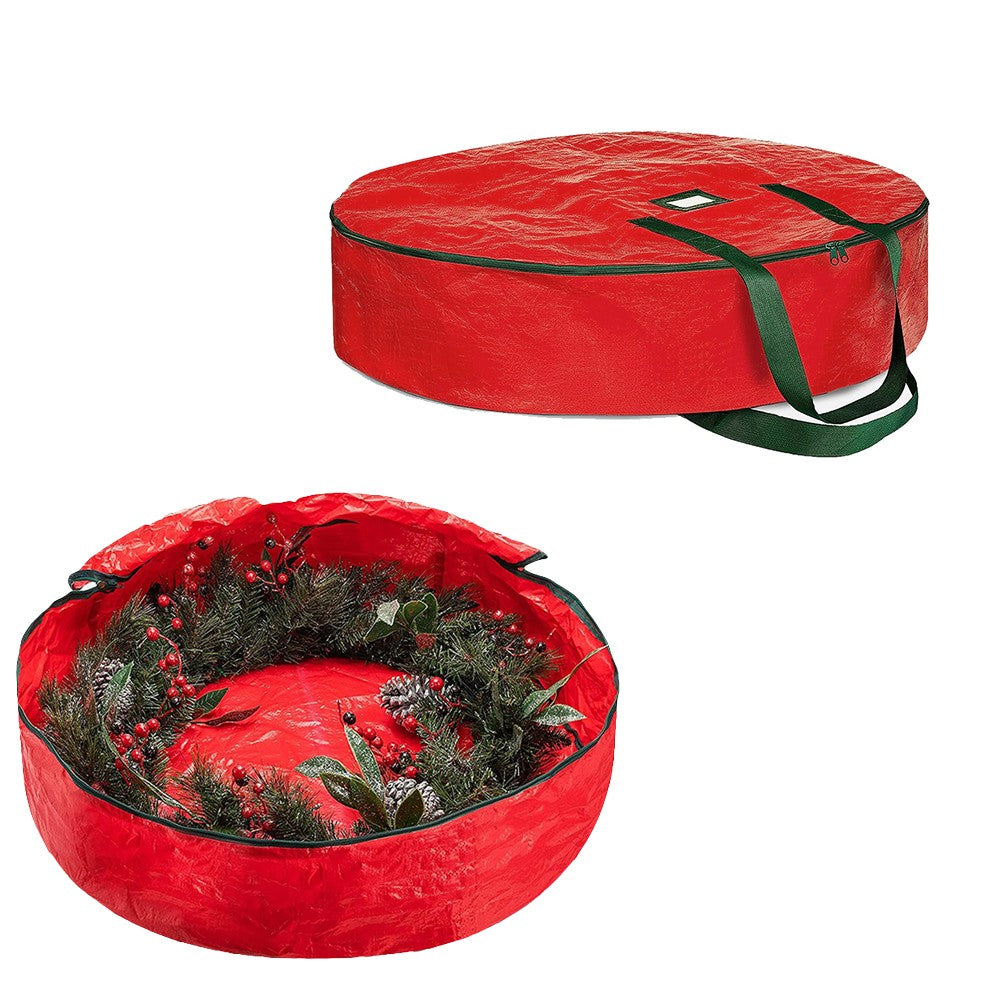1Pc 60x18cm Christmas Wreath Storage Bag - Red