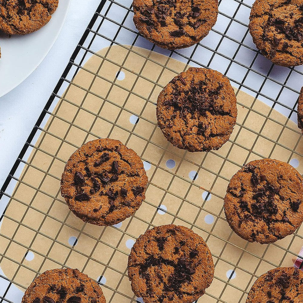 100Pcs Disposable Air Fryer Non-Stick Liners Air Fryer Baking Paper - Brown