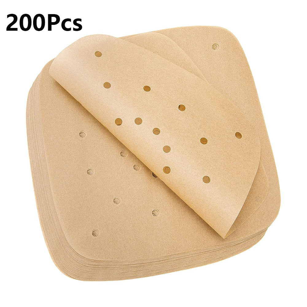 200Pcs Disposable Air Fryer Non-Stick Liners Air Fryer Baking Paper - Brown