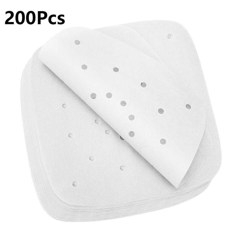 200Pcs Disposable Air Fryer Non-Stick Liners Air Fryer Baking Paper - White