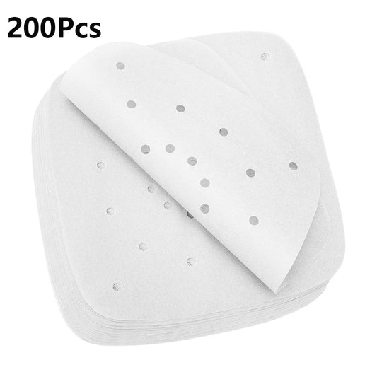 200Pcs Disposable Air Fryer Non-Stick Liners Air Fryer Baking Paper - White