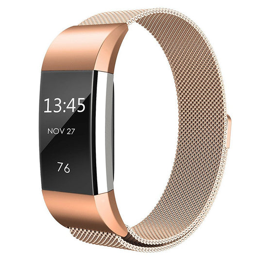 Stainless Steel Milanese Loop Replacement Band for Fitbit Charge 2 - Rose Gold