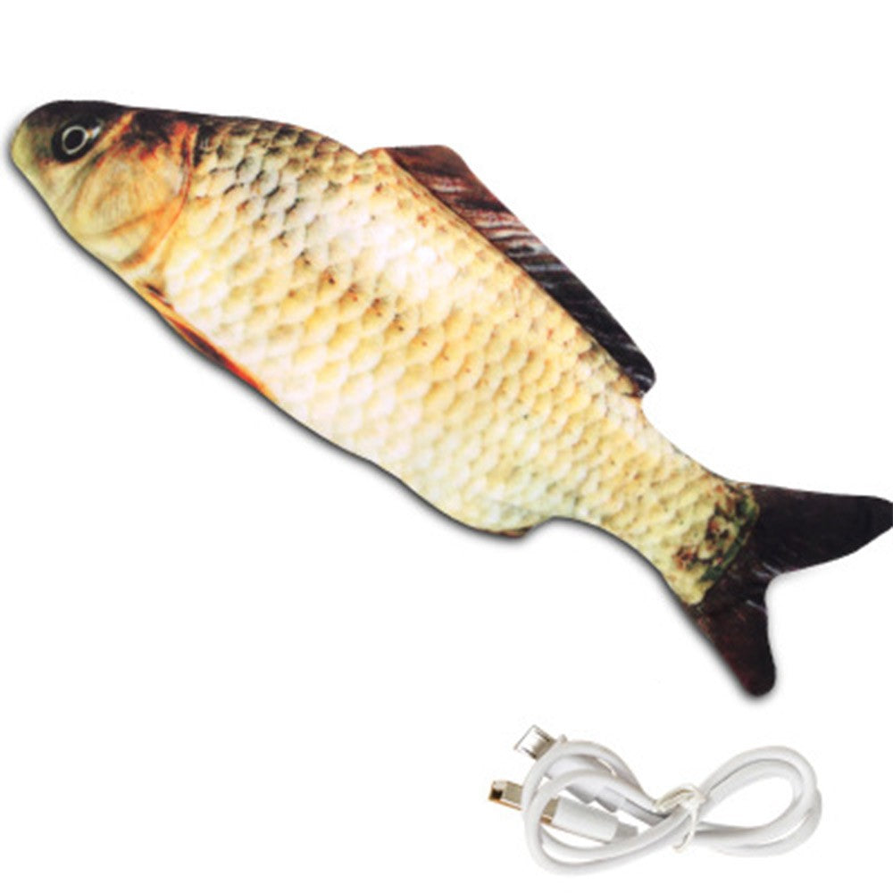 2Pcs Cat Toys USB Rechargeable Realistic Moving Fish Toy