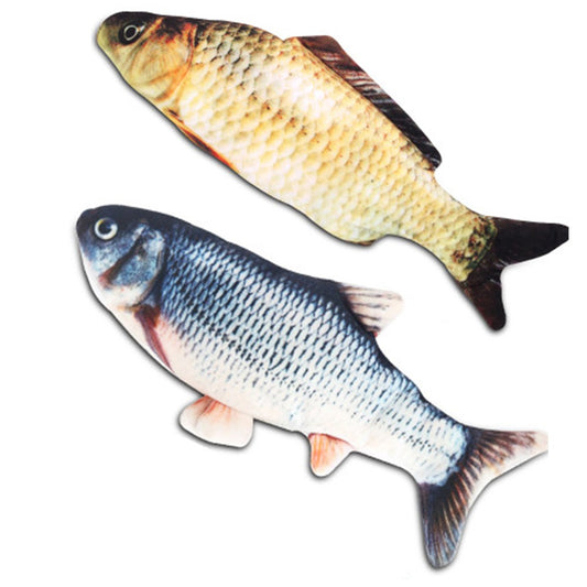 2Pcs Cat Toys USB Rechargeable Realistic Moving Fish Toy