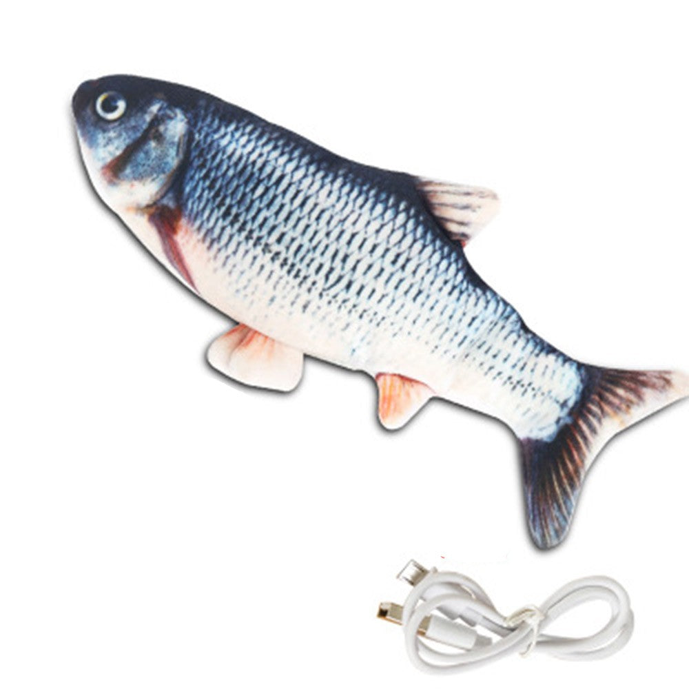 2Pcs Cat Toys USB Rechargeable Realistic Moving Fish Toy