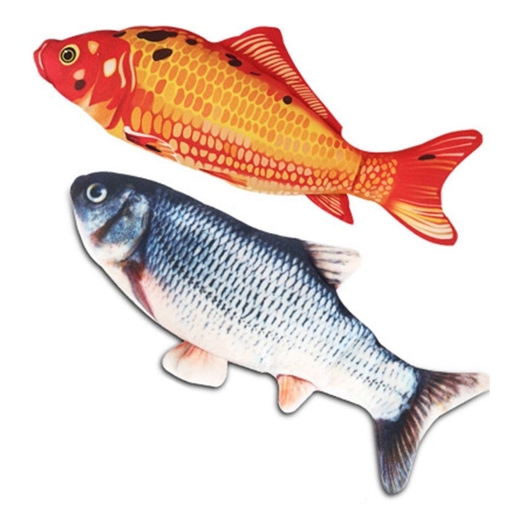 2Pcs Cat Toys USB Rechargeable Realistic Moving Fish Toy