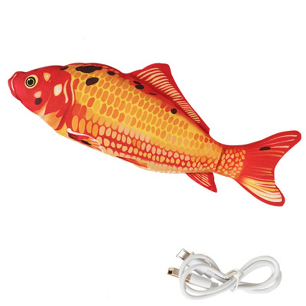 2Pcs Cat Toys USB Rechargeable Realistic Moving Fish Toy