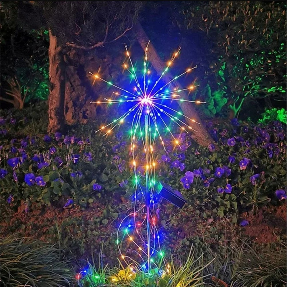 1Pc Solar Fireworks Light LED Fairy Light Copper Wire Ground Light - Colorful