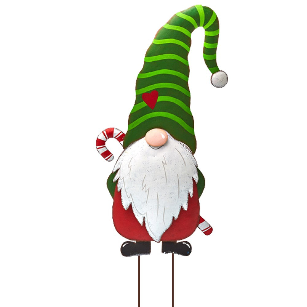 3Pcs Merry Christmas Metal Gnome Sign Stake Outdoor Lawn Yard Decoration